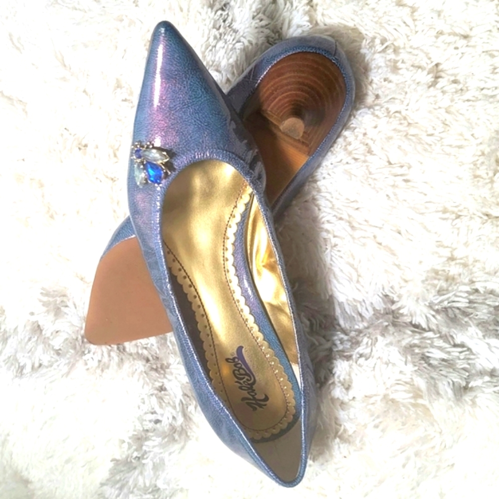 Hale Bob Women's Pointy-Toe Embellished Kitten Heel Pumps Size 8.5 M